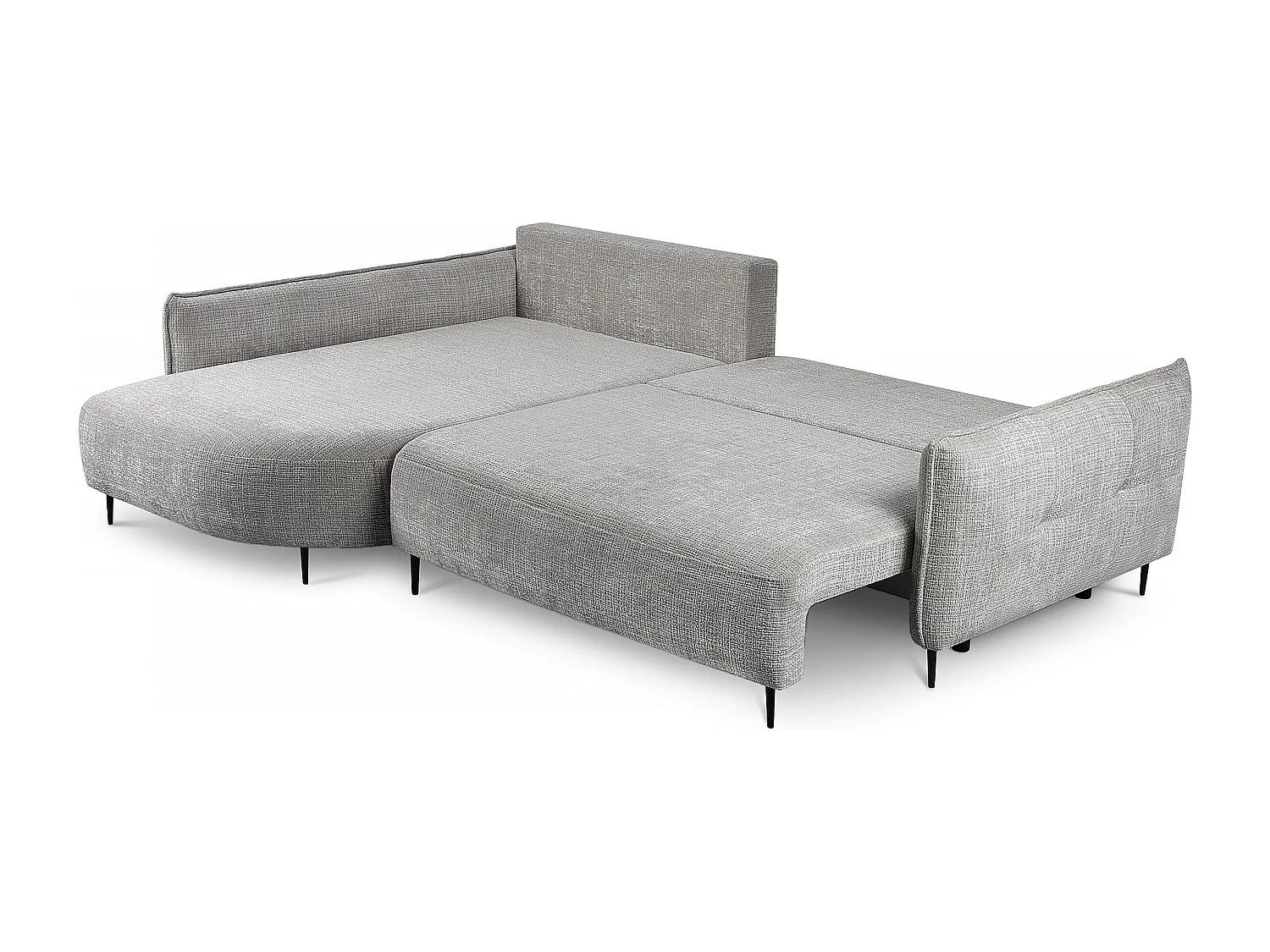 Canapé d'angle - avec fonction de couchage en forme de L avec coffre - gris chenille - côté gauche - OBLIVIO