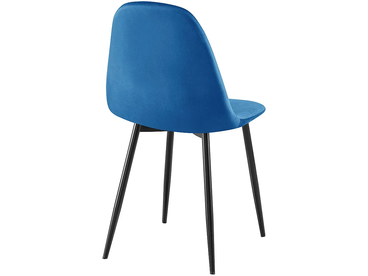 Set van 4  Eetkamerstoelen - Fluweel - blauw - Napier