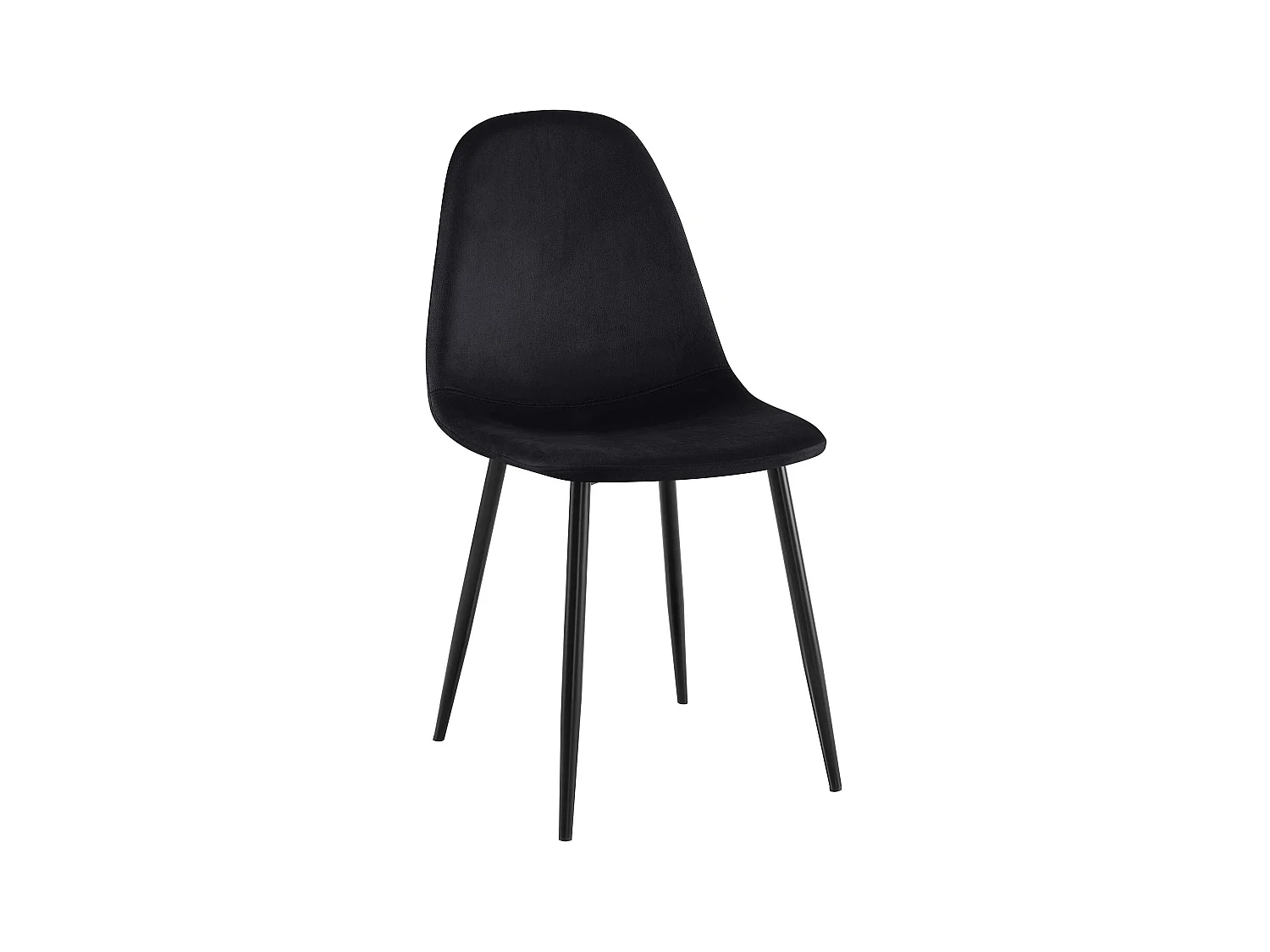 chaise salle à manger - Velours - Noir - Napier