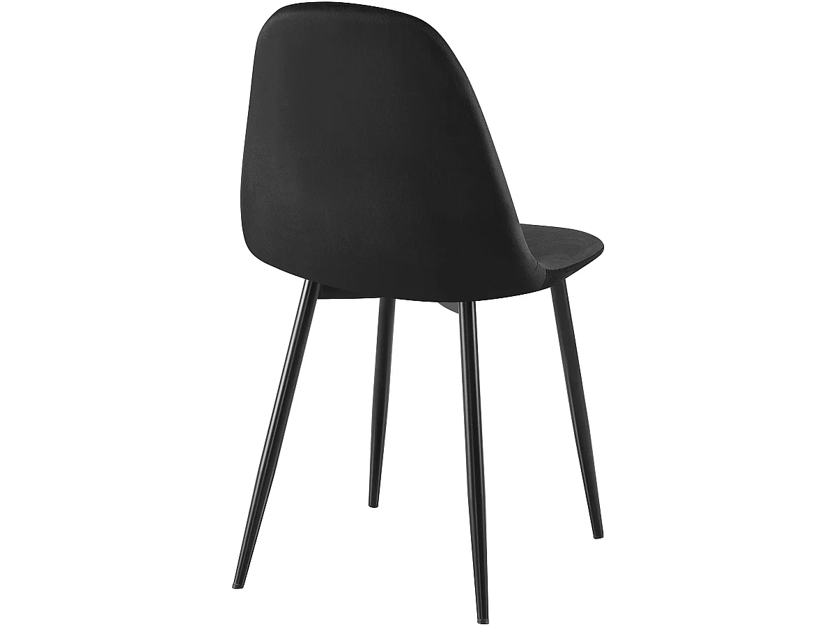Lot de 4  chaise salle à manger - Velours - Noir - Napier