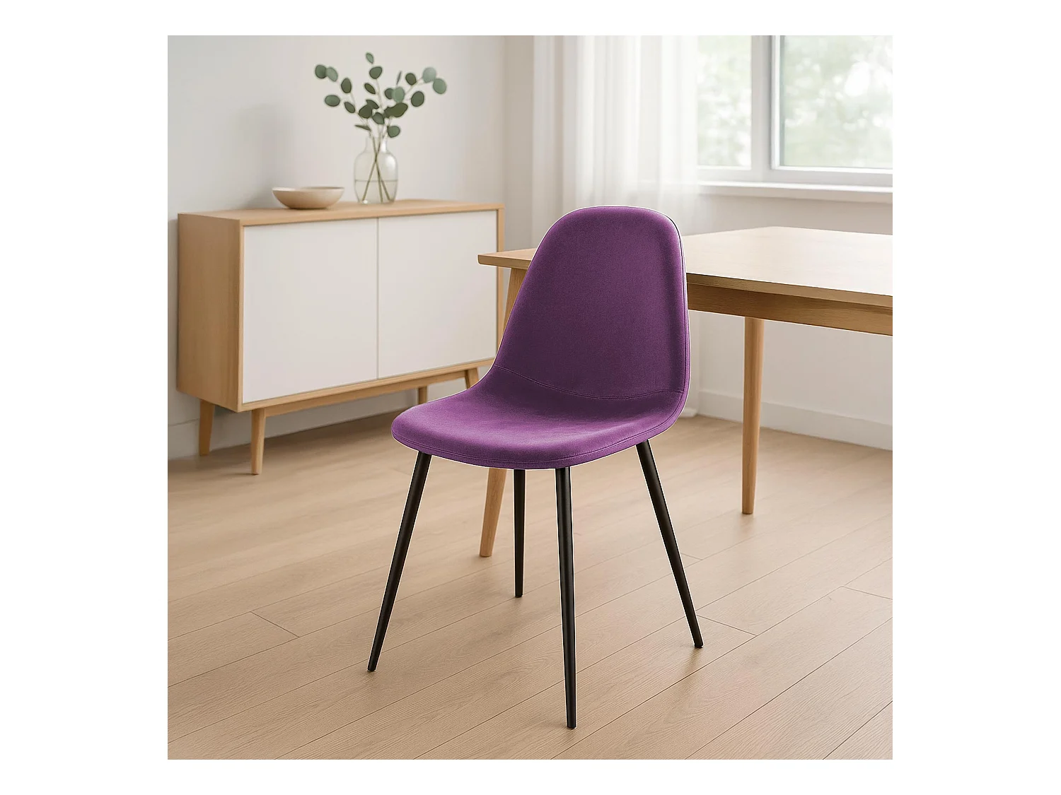 chaise salle à manger - Velours - Violet - Napier