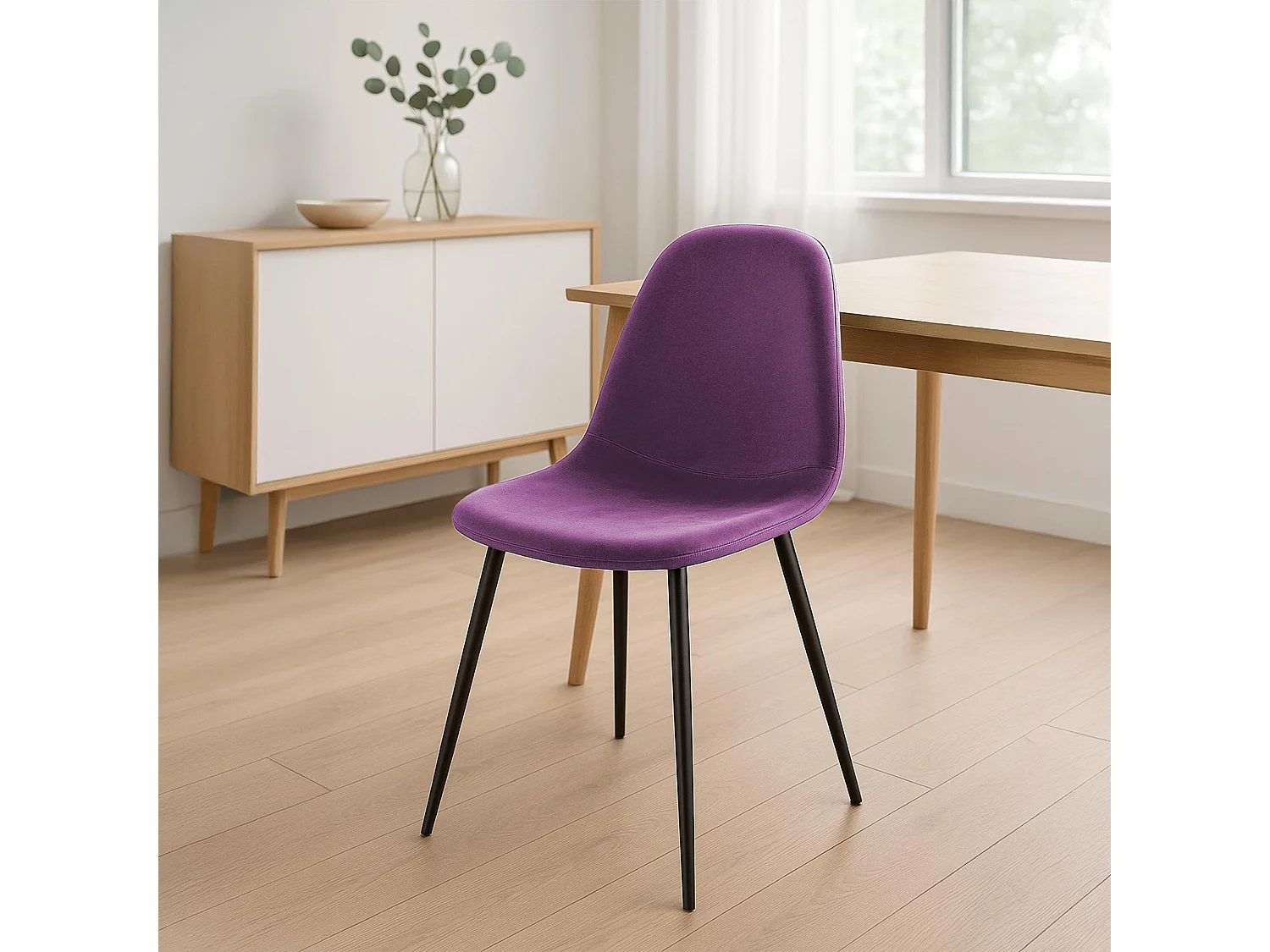 chaise salle à manger - Velours - Violet - Napier