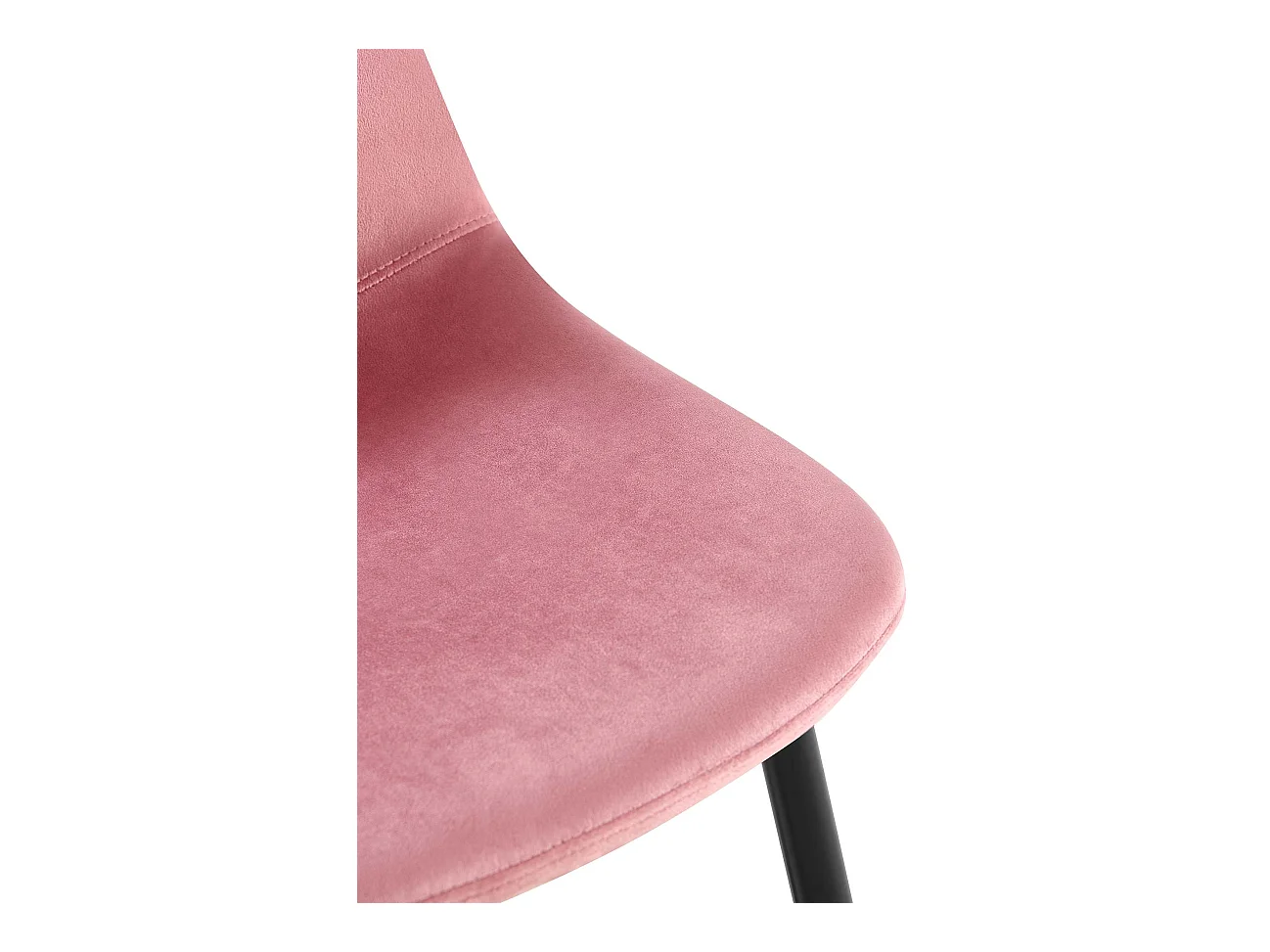 Lot de 4  chaise salle à manger - Velours - Rose - Napier