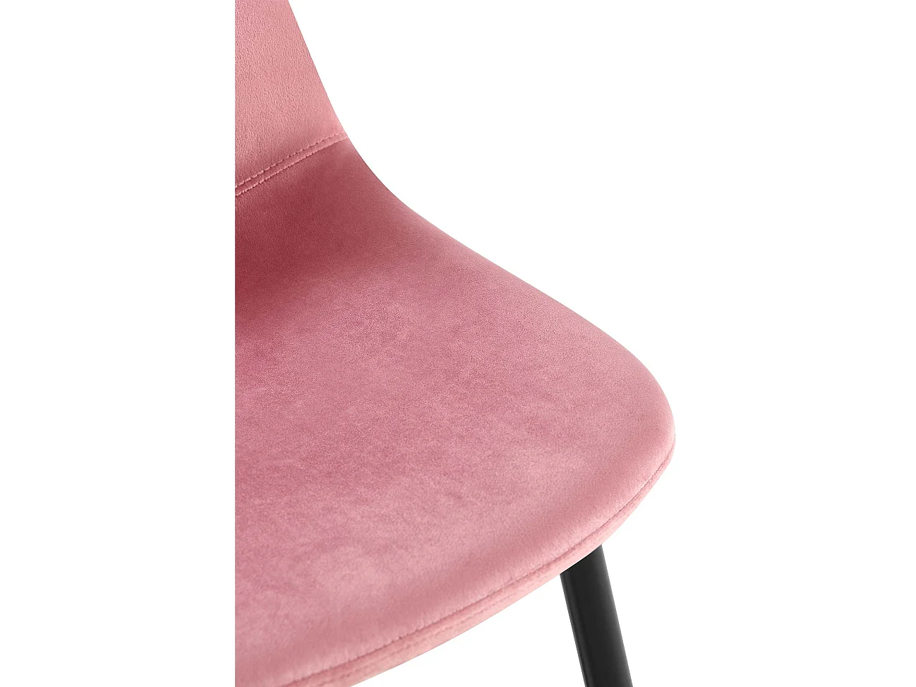 Lot de 4  chaise salle à manger - Velours - Rose - Napier