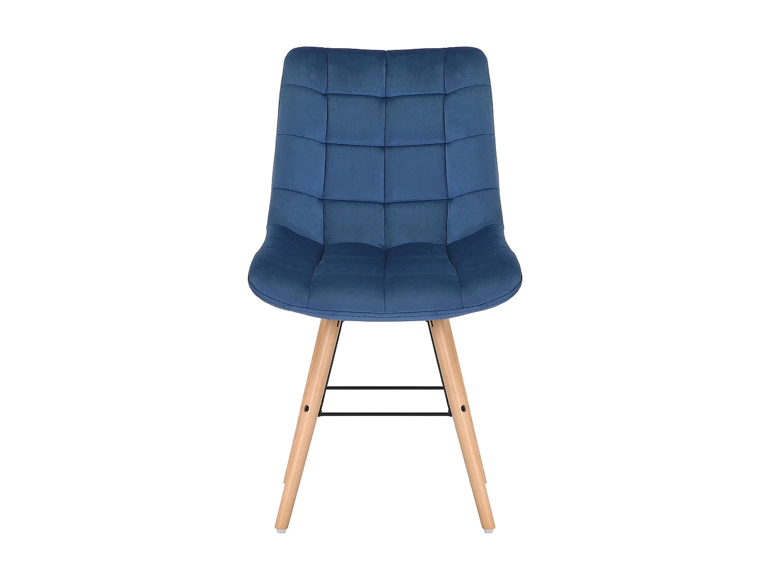 chaise salle à manger - Velours & Bois - Bleu - Leni
