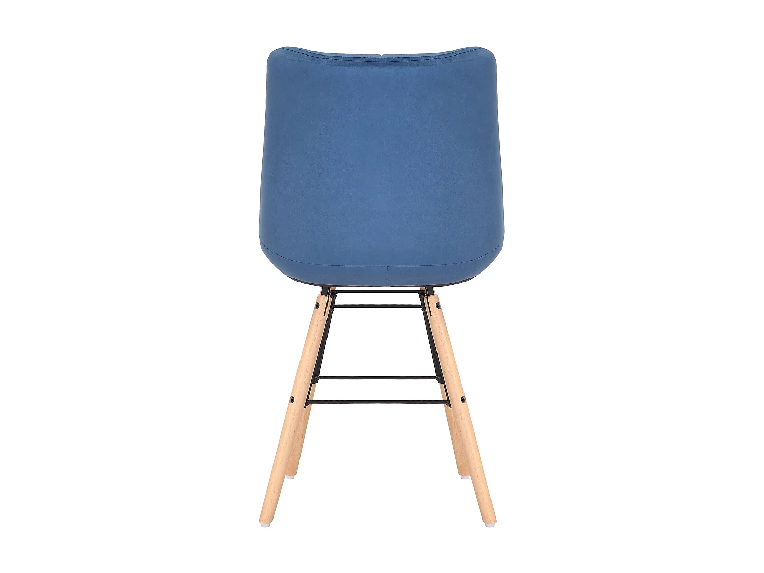 chaise salle à manger - Velours & Bois - Bleu - Leni
