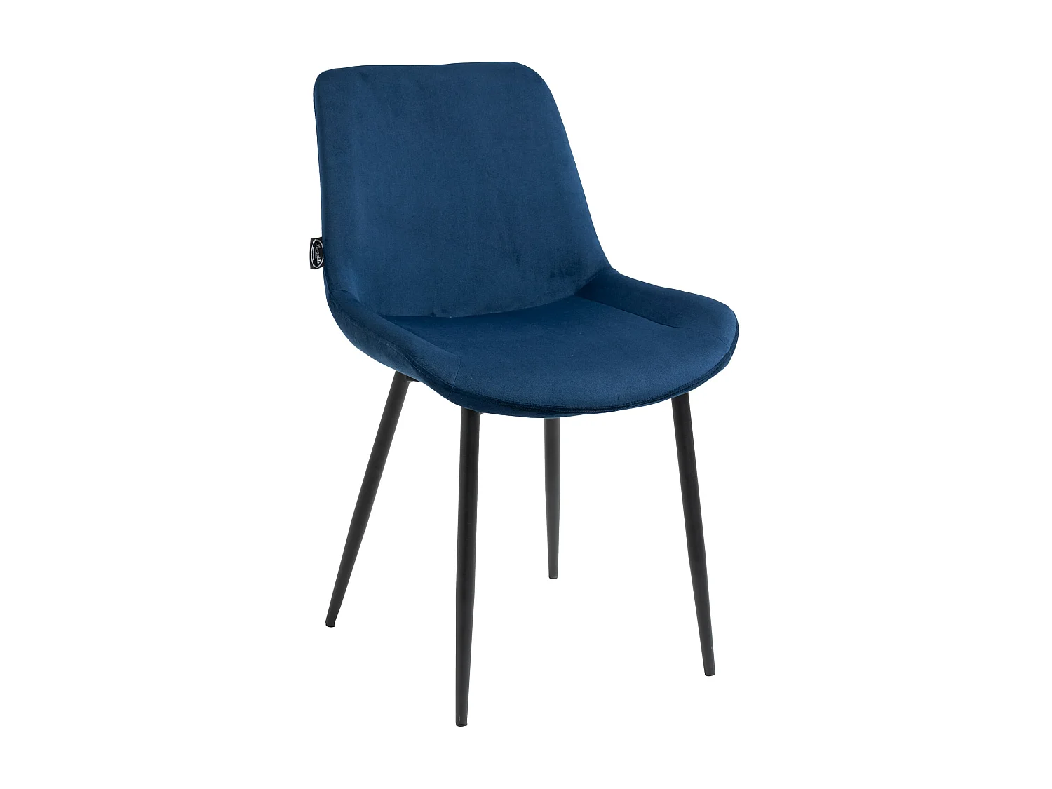 Lot de 4  chaise salle à manger - Velours - Bleu - Victoria