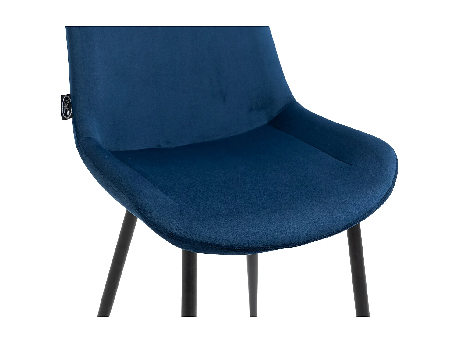 Lot de 4  chaise salle à manger - Velours - Bleu - Victoria