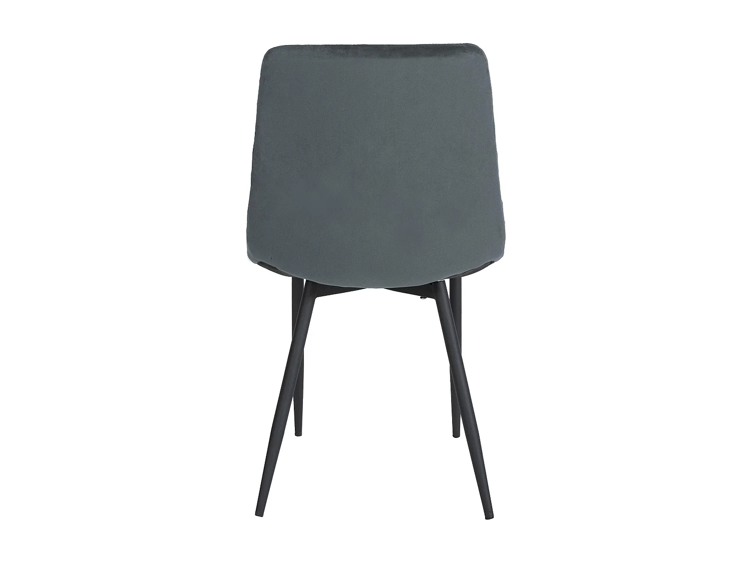 Lot de 4  chaise salle à manger - Velours - Gris foncé - Telde