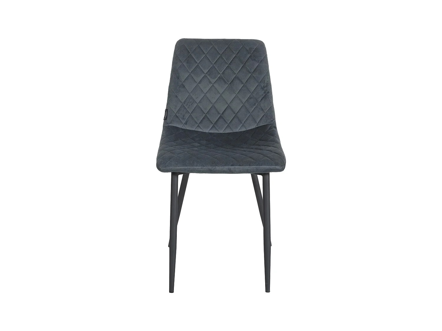 Lot de 4  chaise salle à manger - Velours - Gris foncé - Telde