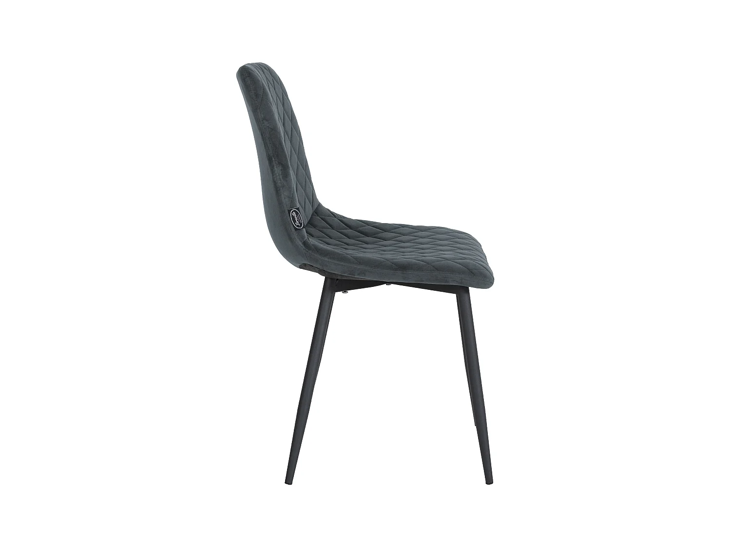 Lot de 4  chaise salle à manger - Velours - Gris foncé - Telde