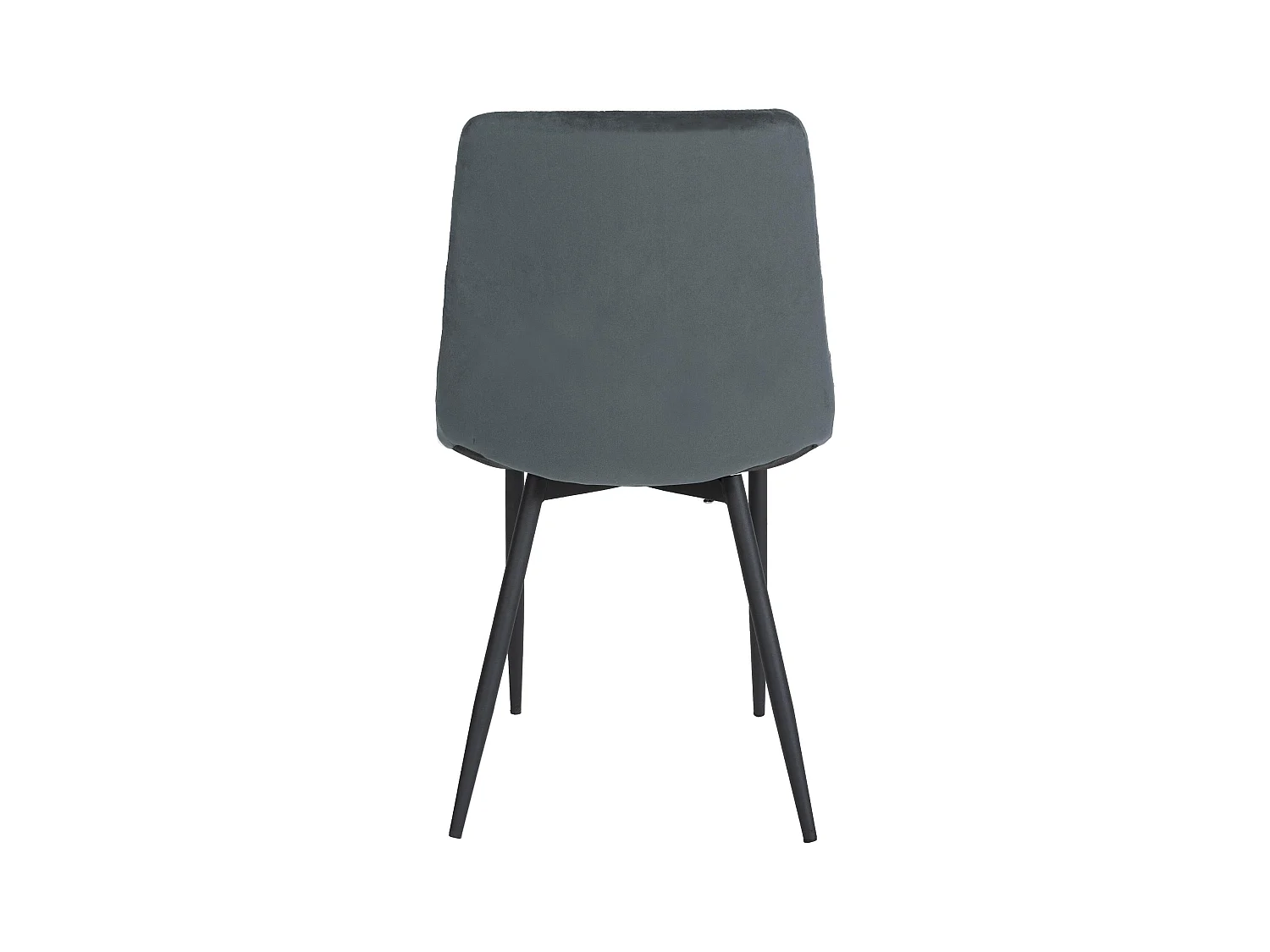 Lot de 4  chaise salle à manger - Velours - Gris foncé - Telde