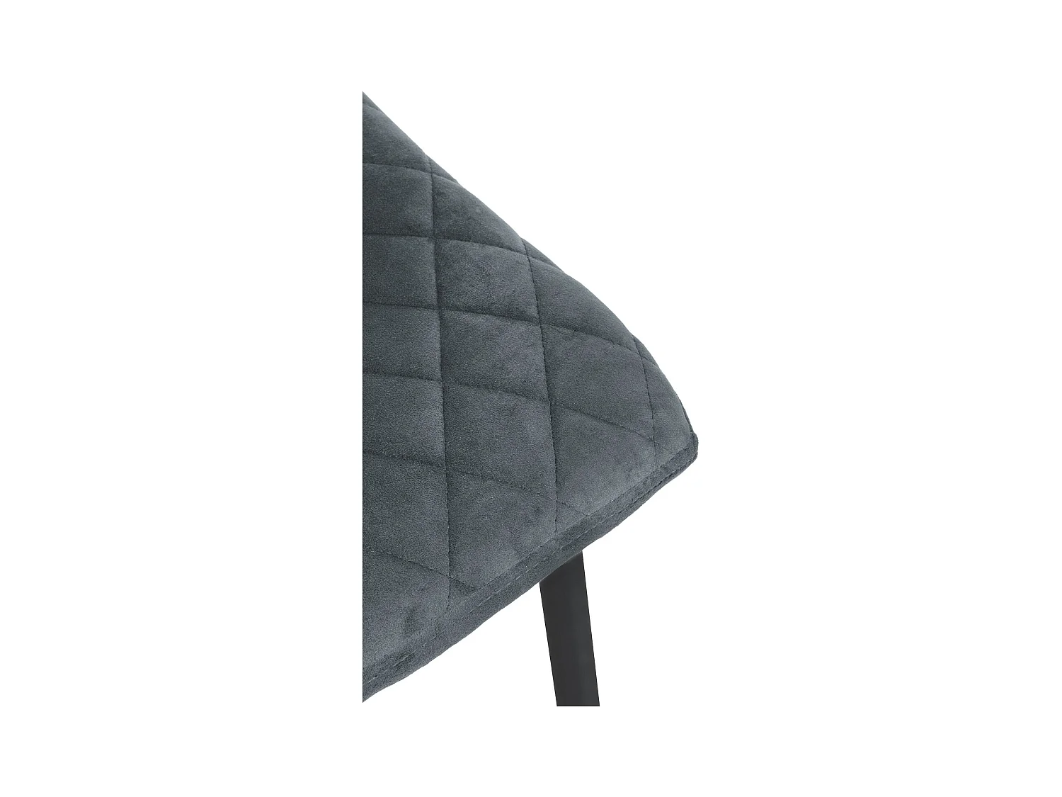 Lot de 4  chaise salle à manger - Velours - Gris foncé - Telde
