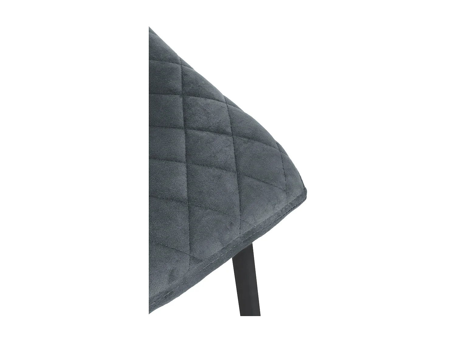 Lot de 4  chaise salle à manger - Velours - Gris foncé - Telde