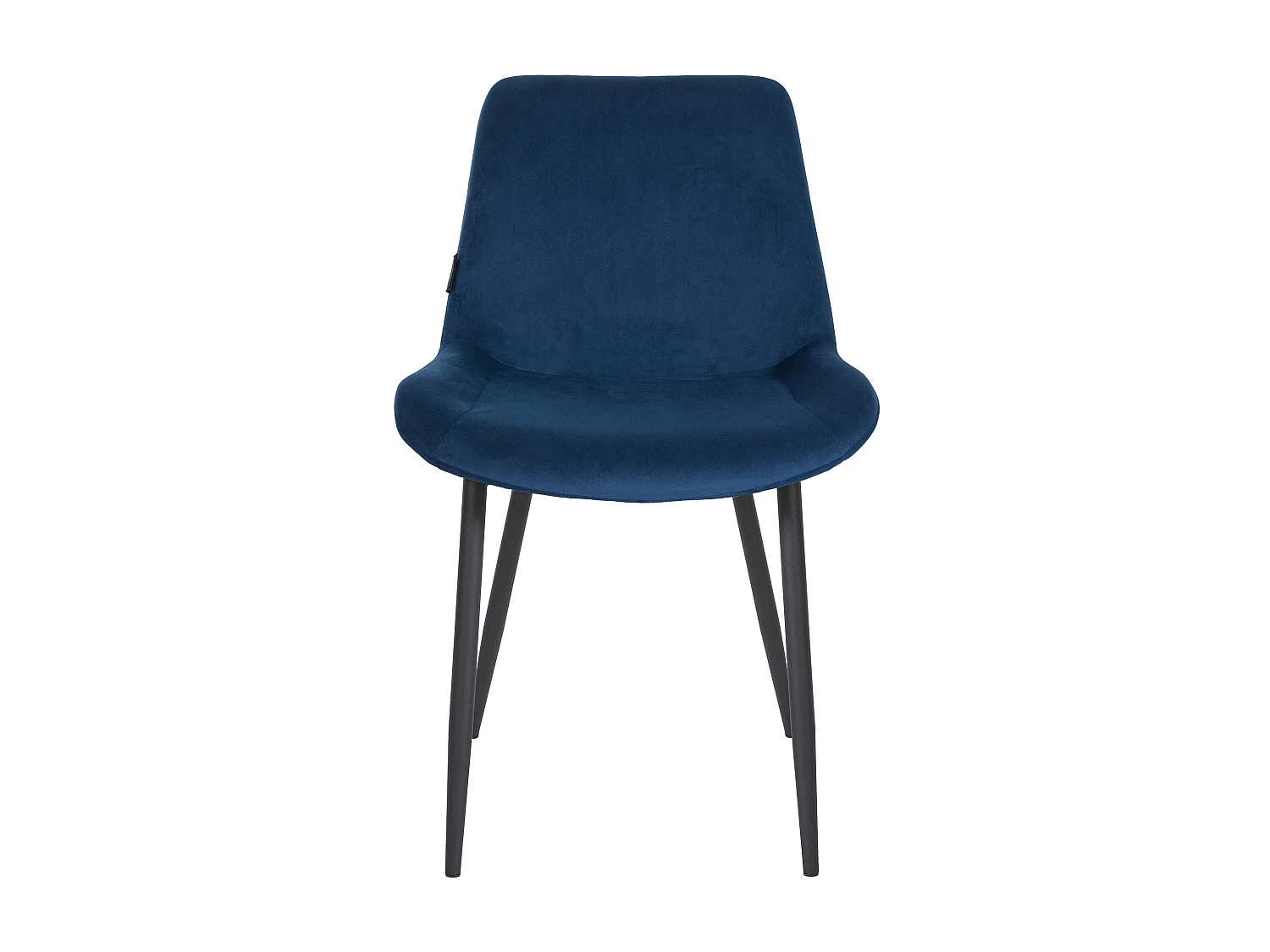 Eetkamerstoelen - Fluweel & natura (vierkant) - blauw - Victoria