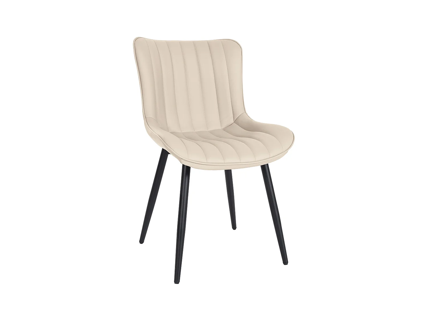chaise salle à manger - Similicuir - Crème - Largo
