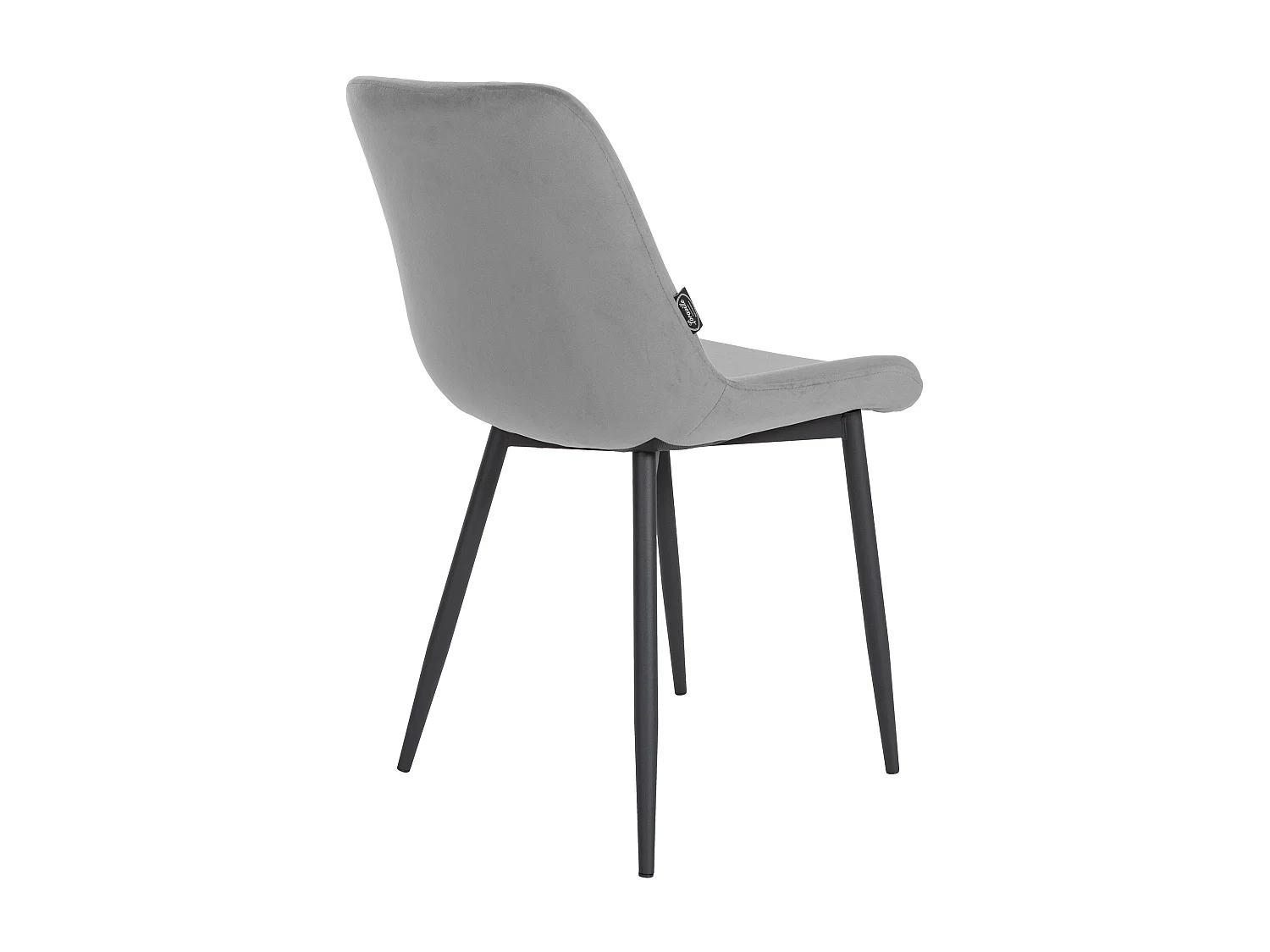 Eetkamerstoelen - Fluweel & natura (vierkant) - grijs - Victoria