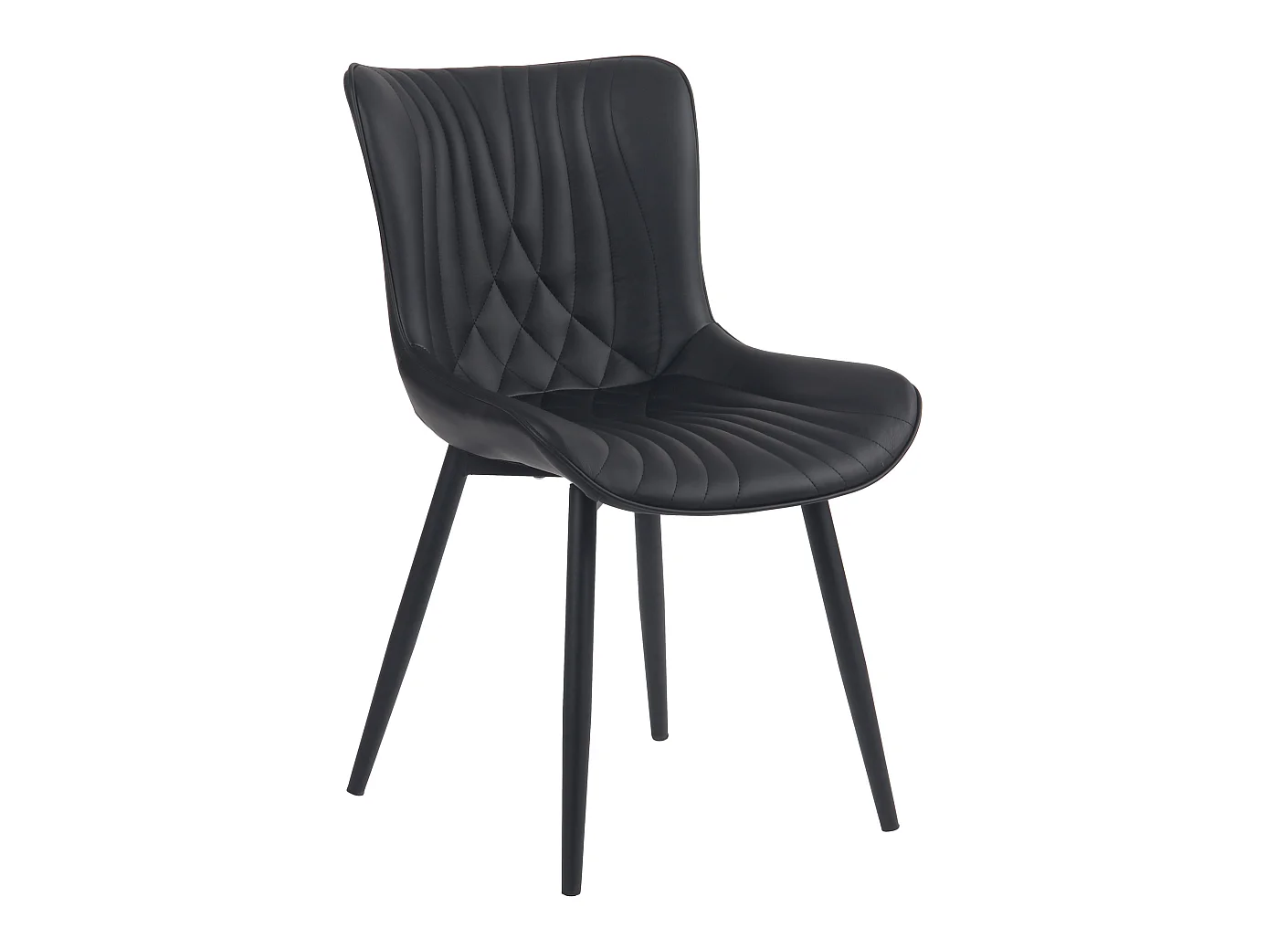 chaise salle à manger - Similicuir - Noir - Brady