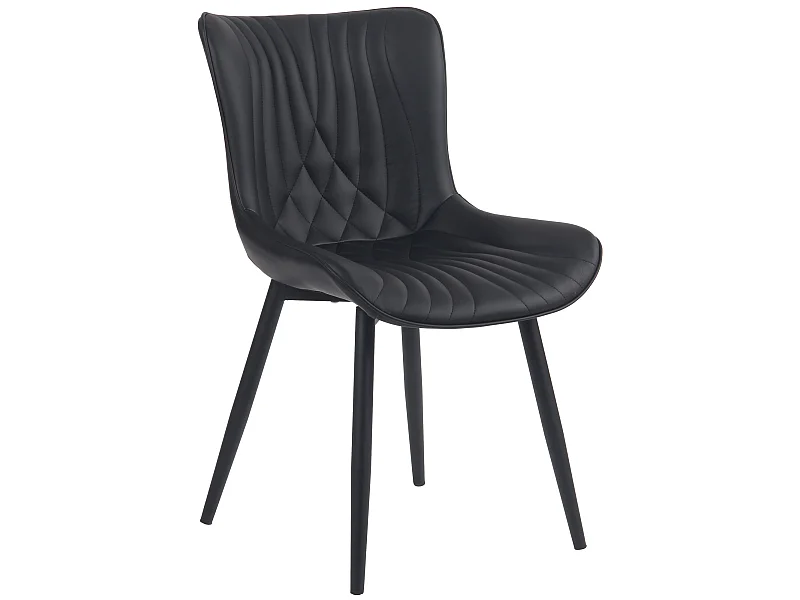 chaise salle à manger - Similicuir - Noir - Brady