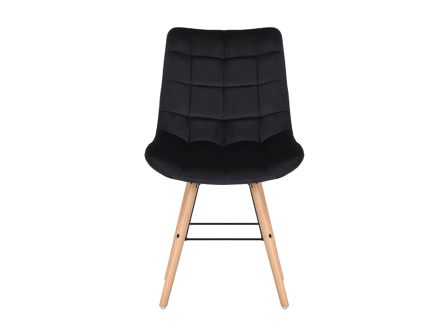 Lot de 2  chaise salle à manger - Velours - Noir - Leni