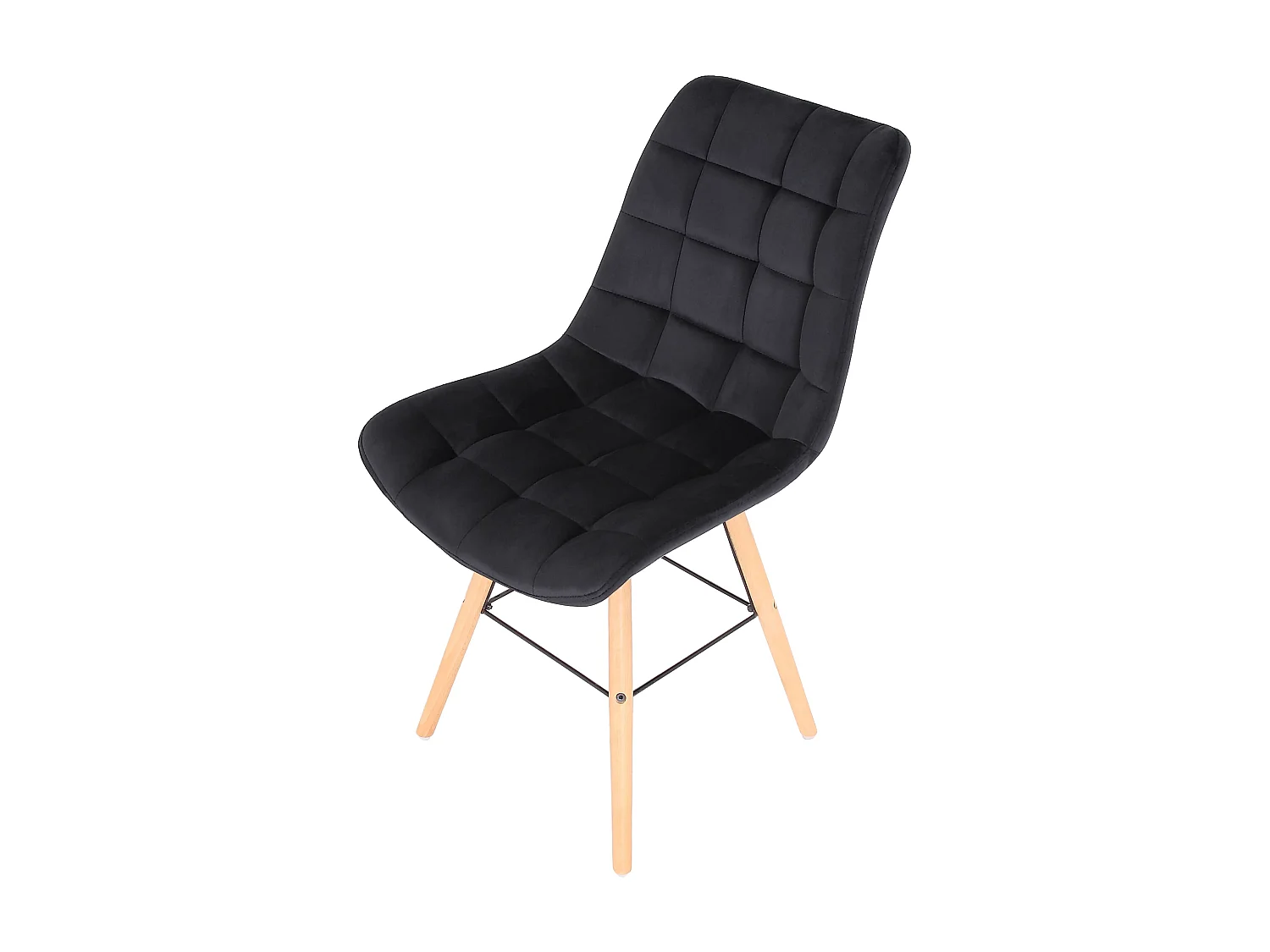 Lot de 2  chaise salle à manger - Velours - Noir - Leni