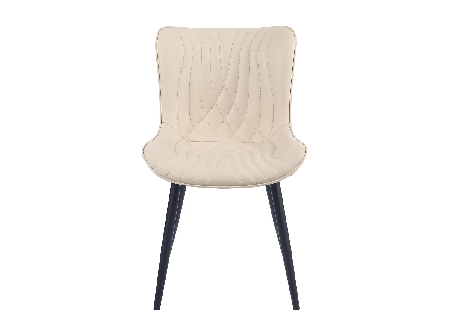 Lot de 2  chaise salle à manger - Similicuir - Crème - Brady