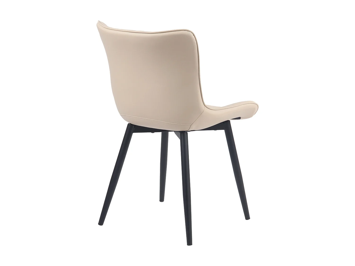 Lot de 2  chaise salle à manger - Similicuir - Crème - Brady