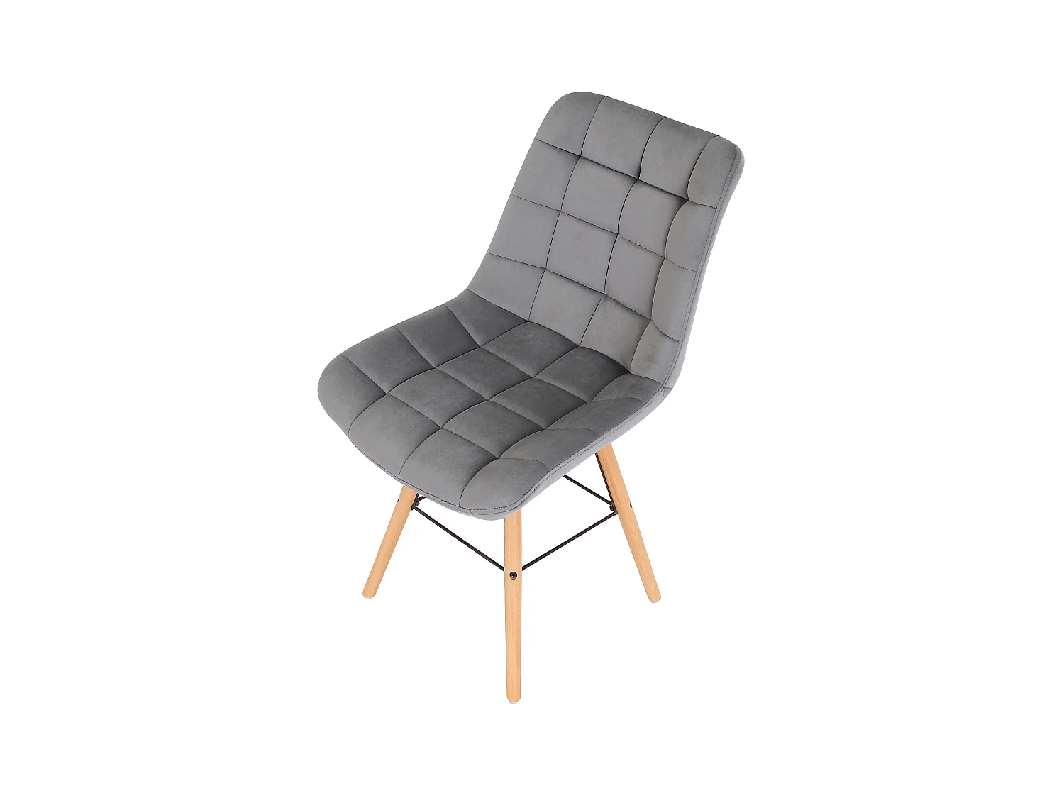 Lot de 2  chaise salle à manger - Velours - Gris - Leni