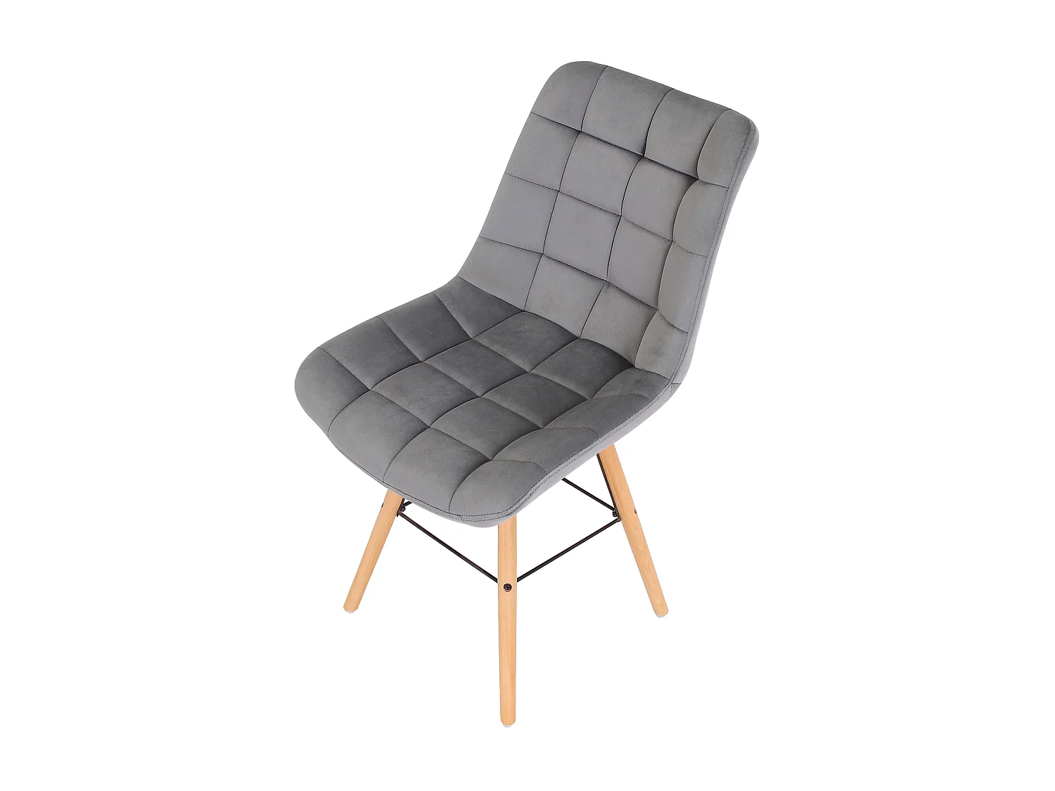 Lot de 2  chaise salle à manger - Velours - Gris - Leni