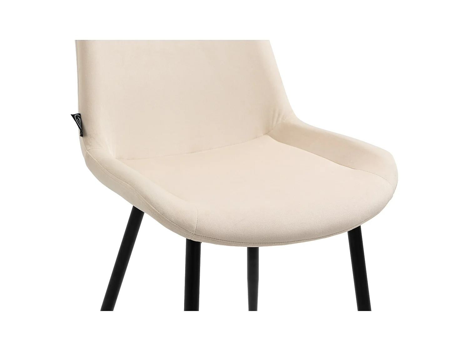 Lot de 2  chaise salle à manger - Velours - Crème - Victoria