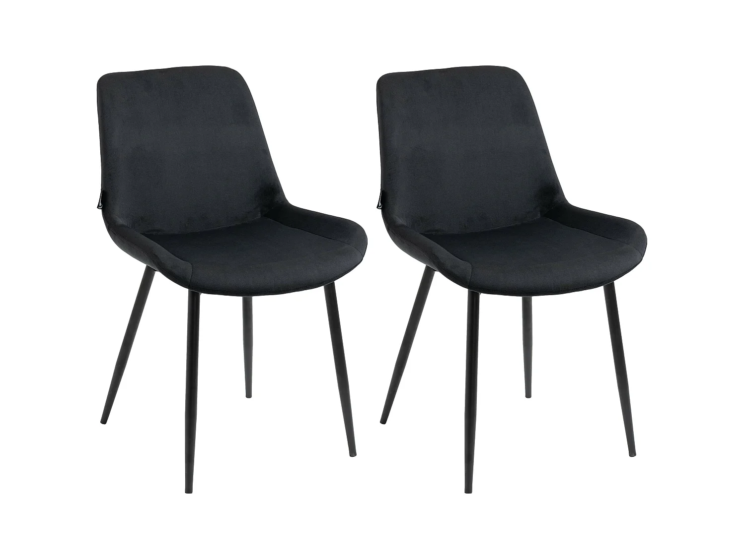 Lot de 2  chaise salle à manger - Velours - Noir - Victoria