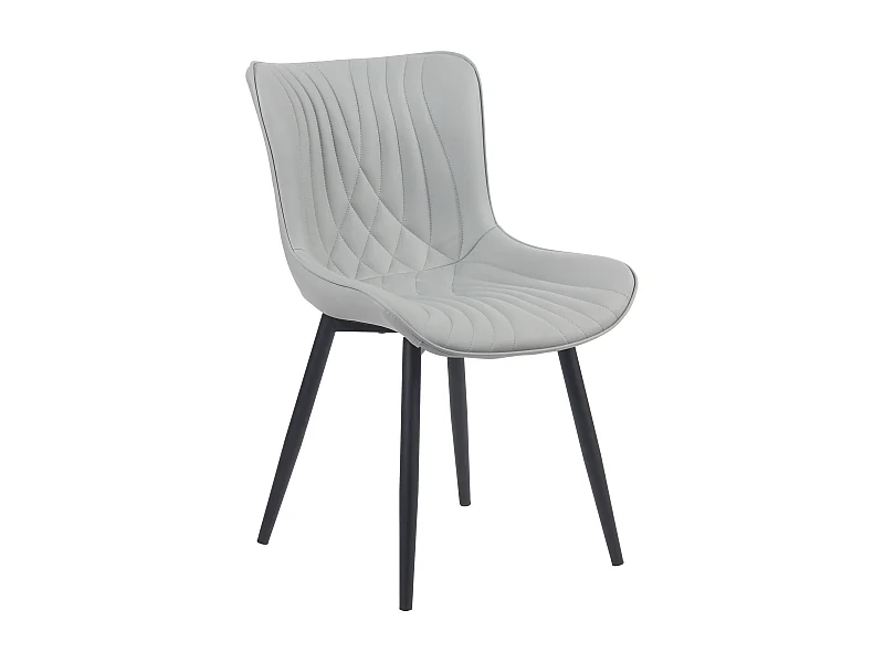 chaise salle à manger - Similicuir - Gris - Brady