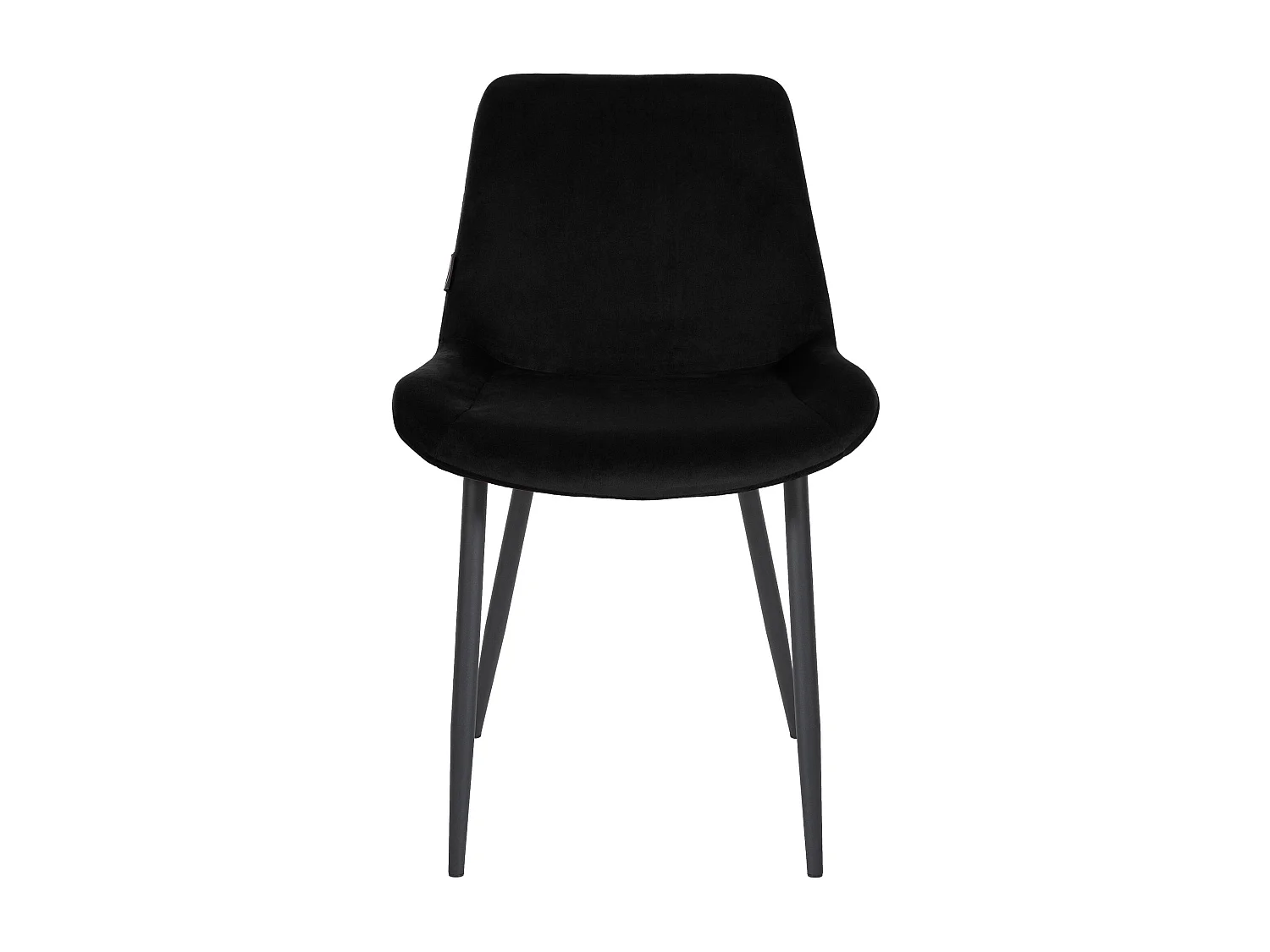 chaise salle à manger - Velours & Chrome - Noir - Victoria