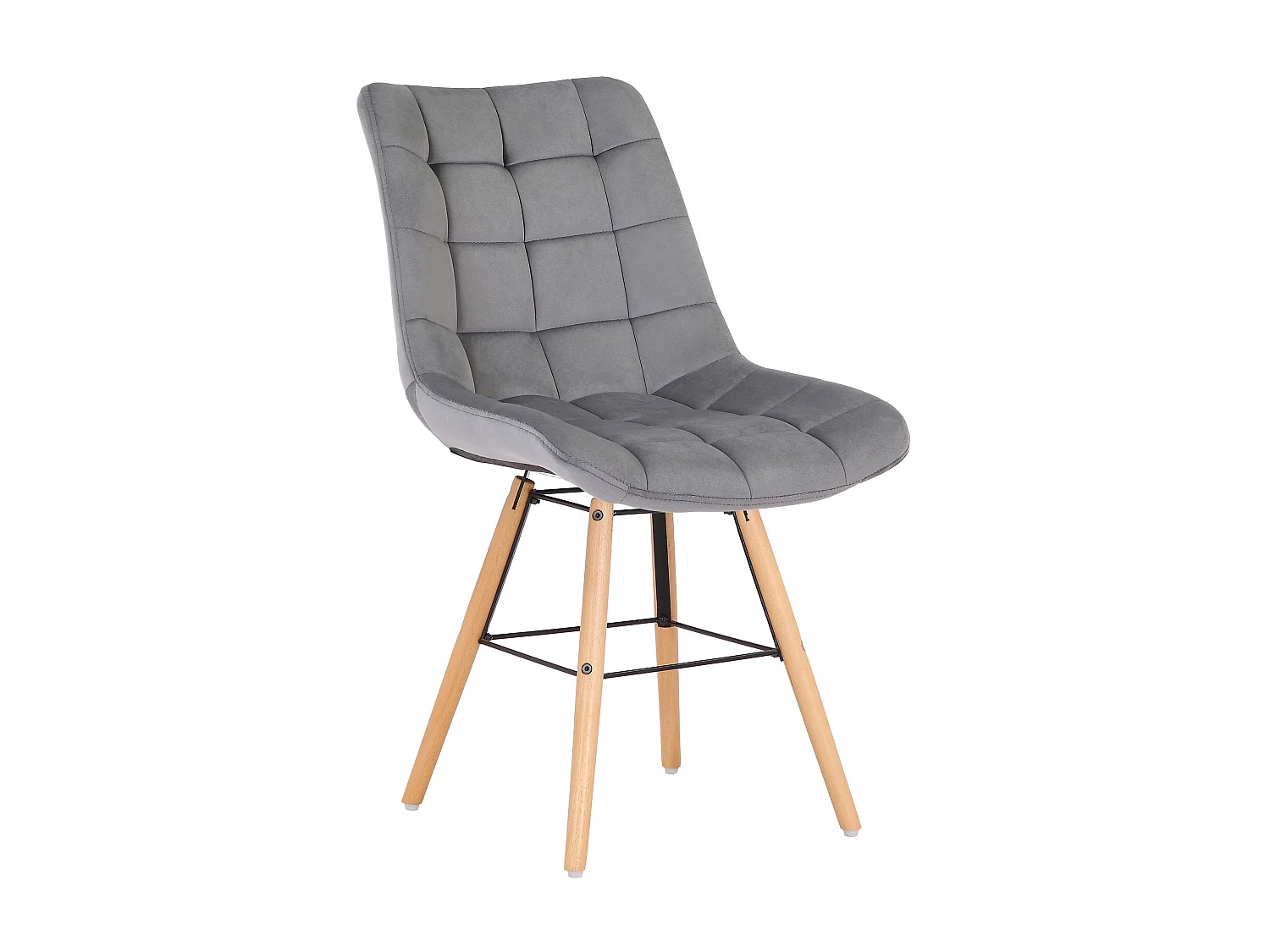 chaise salle à manger - Velours - Gris - Leni