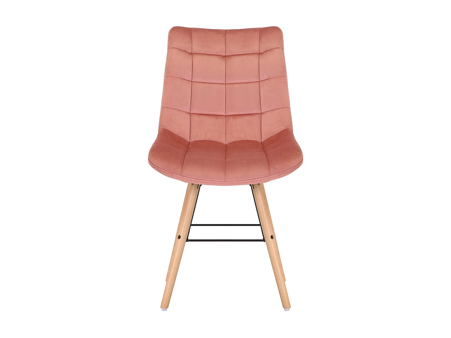 Lot de 2  chaise salle à manger - Velours & Bois - Rose - Leni