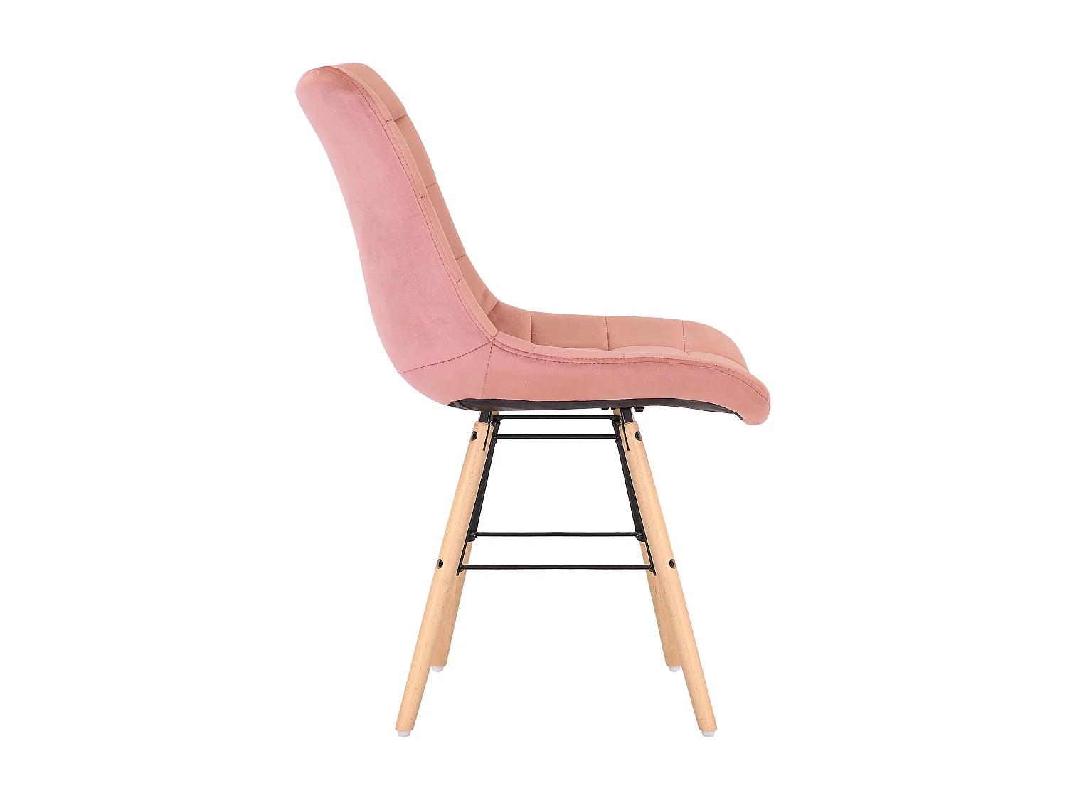 Lot de 2  chaise salle à manger - Velours & Bois - Rose - Leni