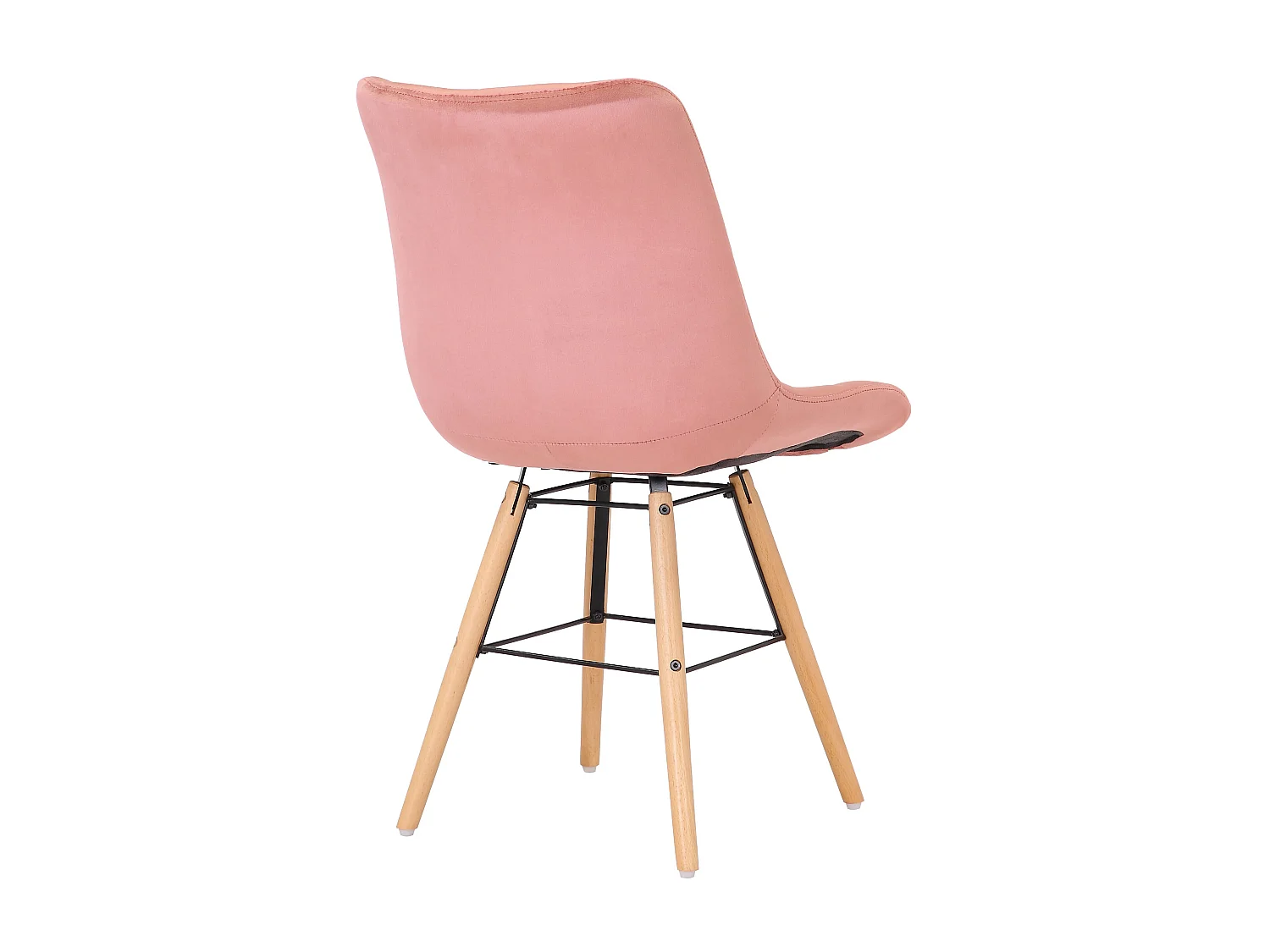 Lot de 2  chaise salle à manger - Velours & Bois - Rose - Leni