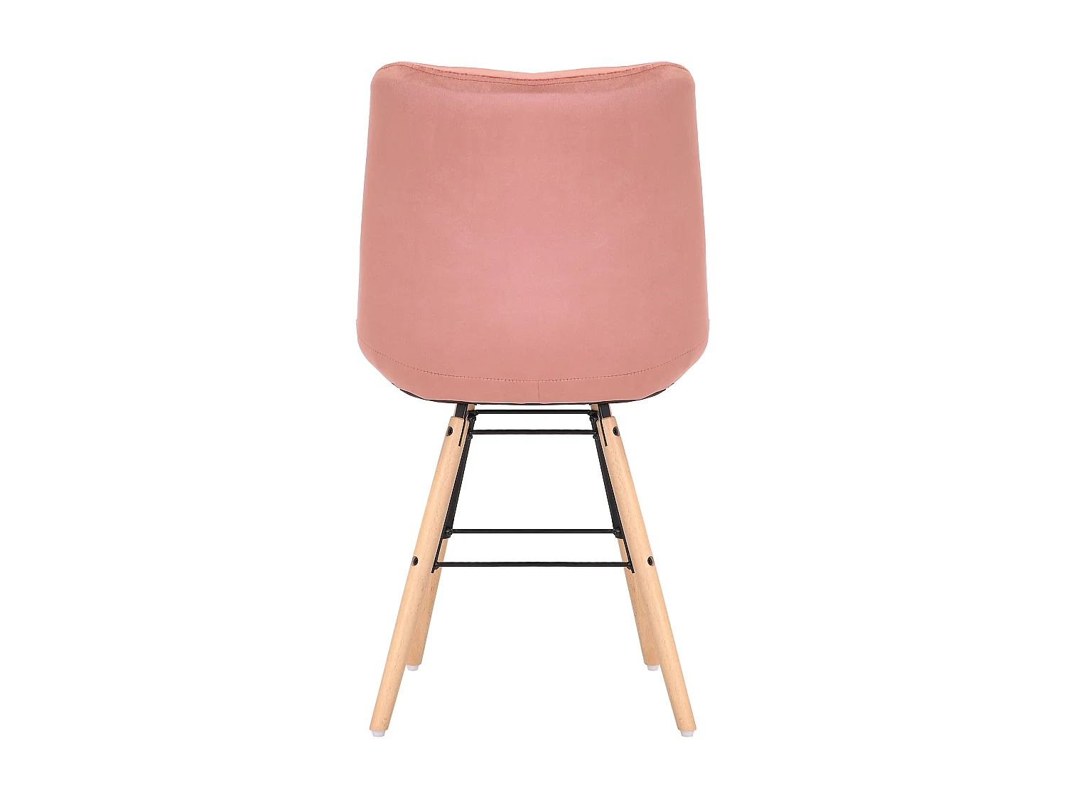 Lot de 2  chaise salle à manger - Velours & Bois - Rose - Leni