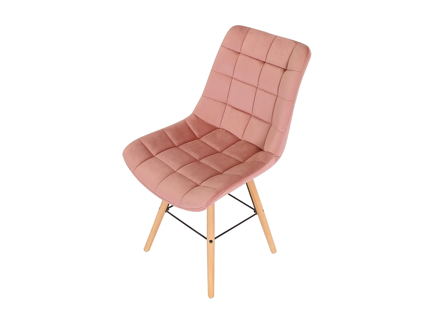 Lot de 2  chaise salle à manger - Velours & Bois - Rose - Leni