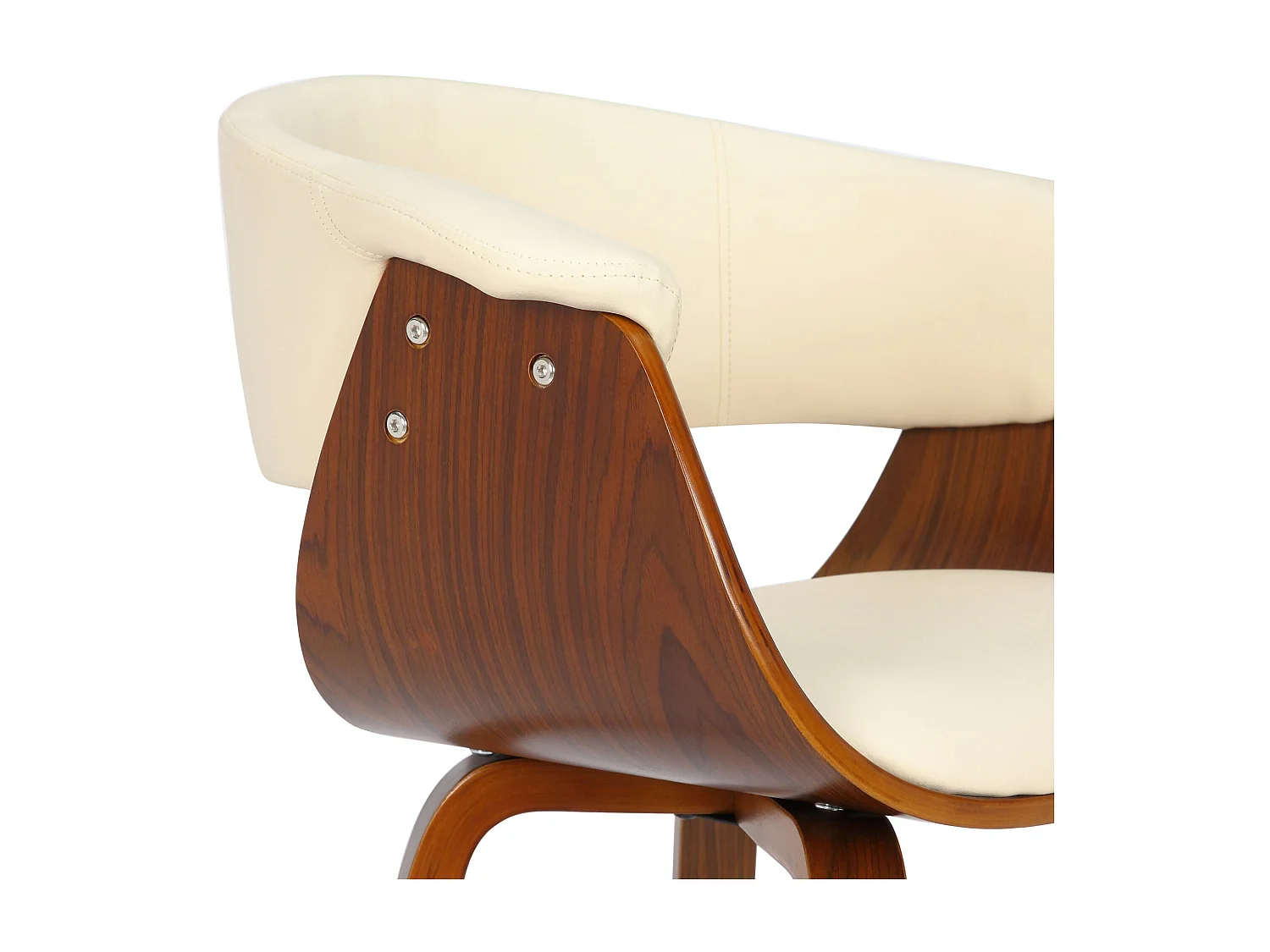 Lot de 2  chaise salle à manger - Bois - Crème - Bruce