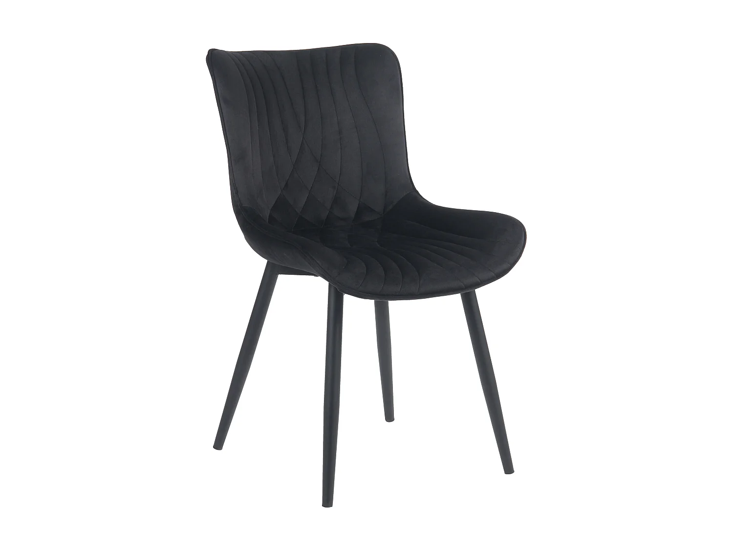 chaise salle à manger - Velours - Noir - Brady