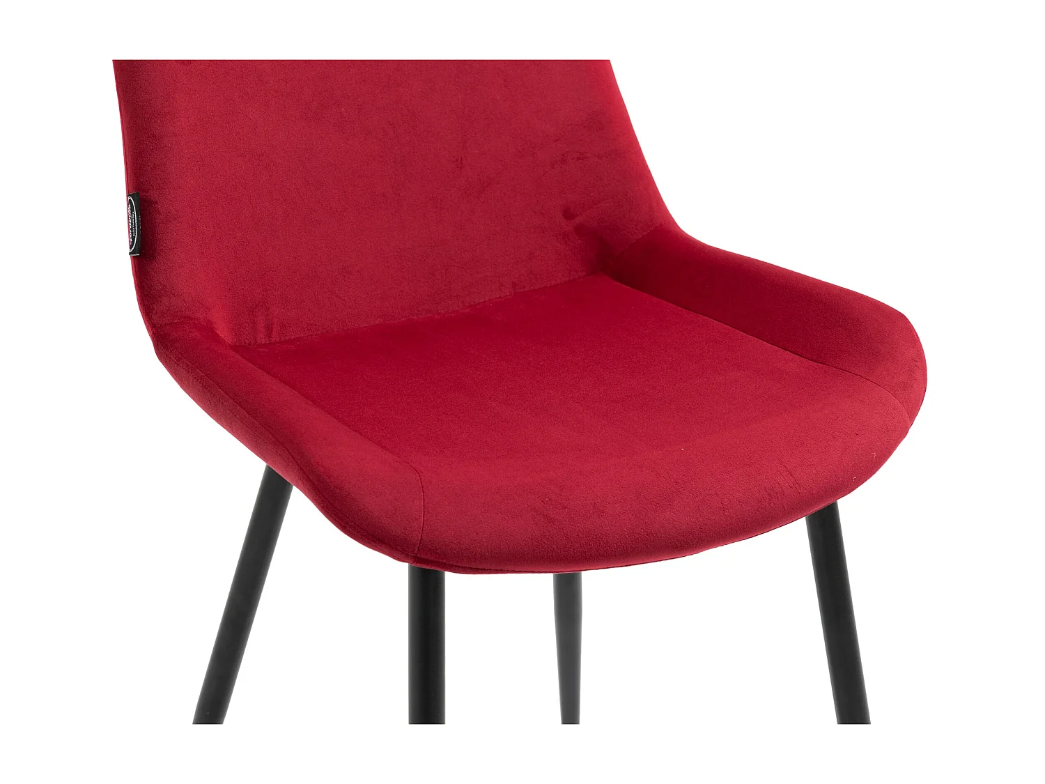 Lot de 4  chaise salle à manger - Velours - Rouge - Victoria