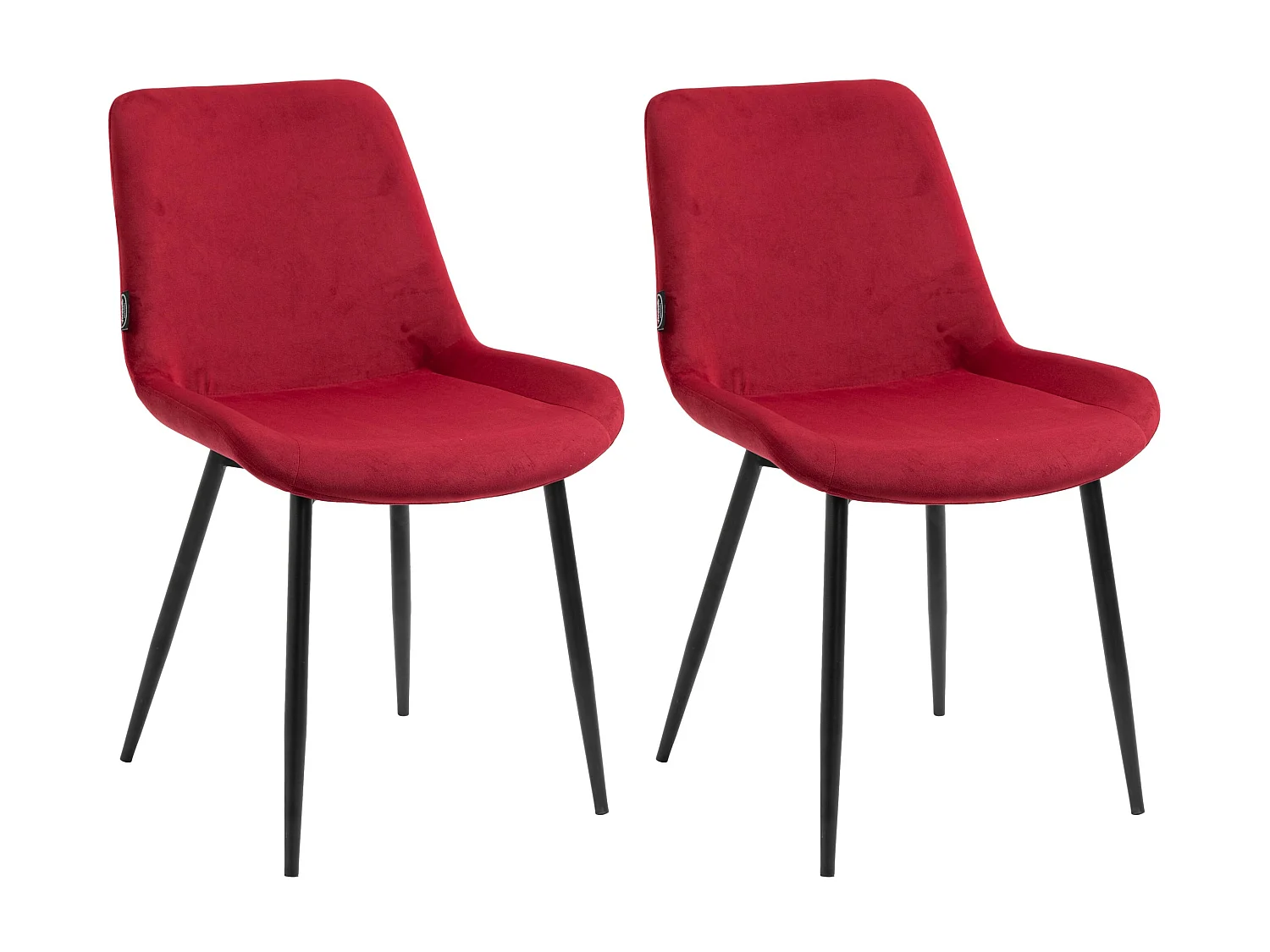 Lot de 2  chaise salle à manger - Velours - Rouge - Victoria