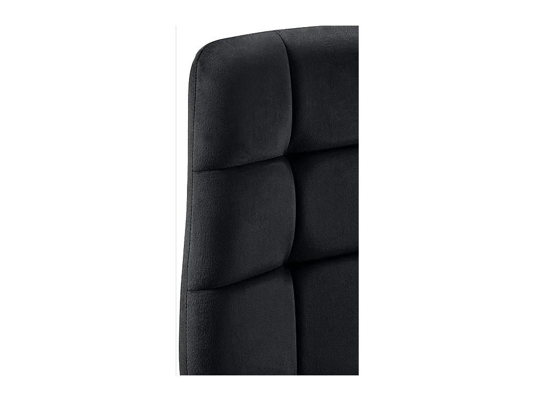Lot de 4  chaise salle à manger - Velours - Noir - Tilde