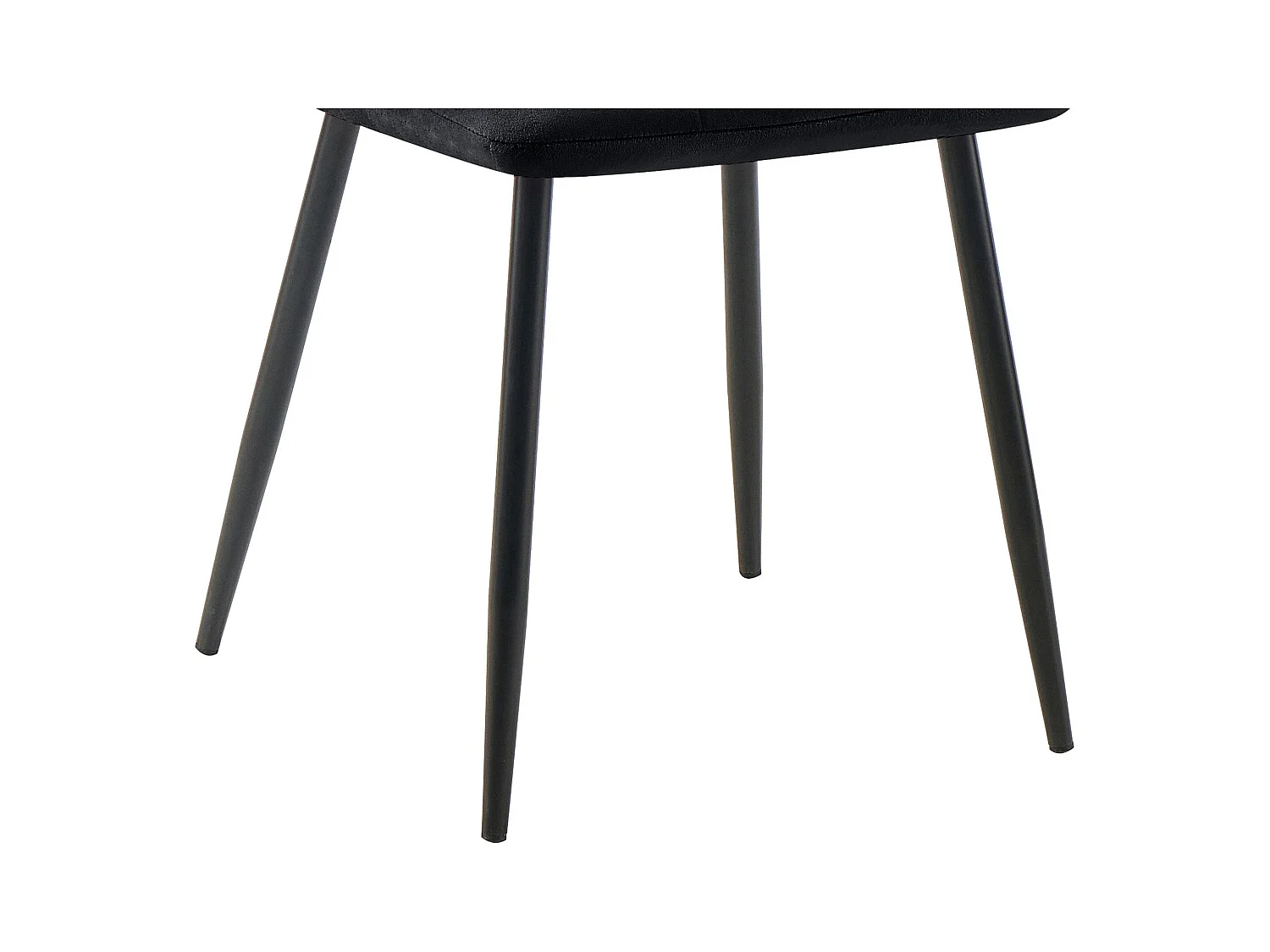 Lot de 4  chaise salle à manger - Velours - Noir - Tilde
