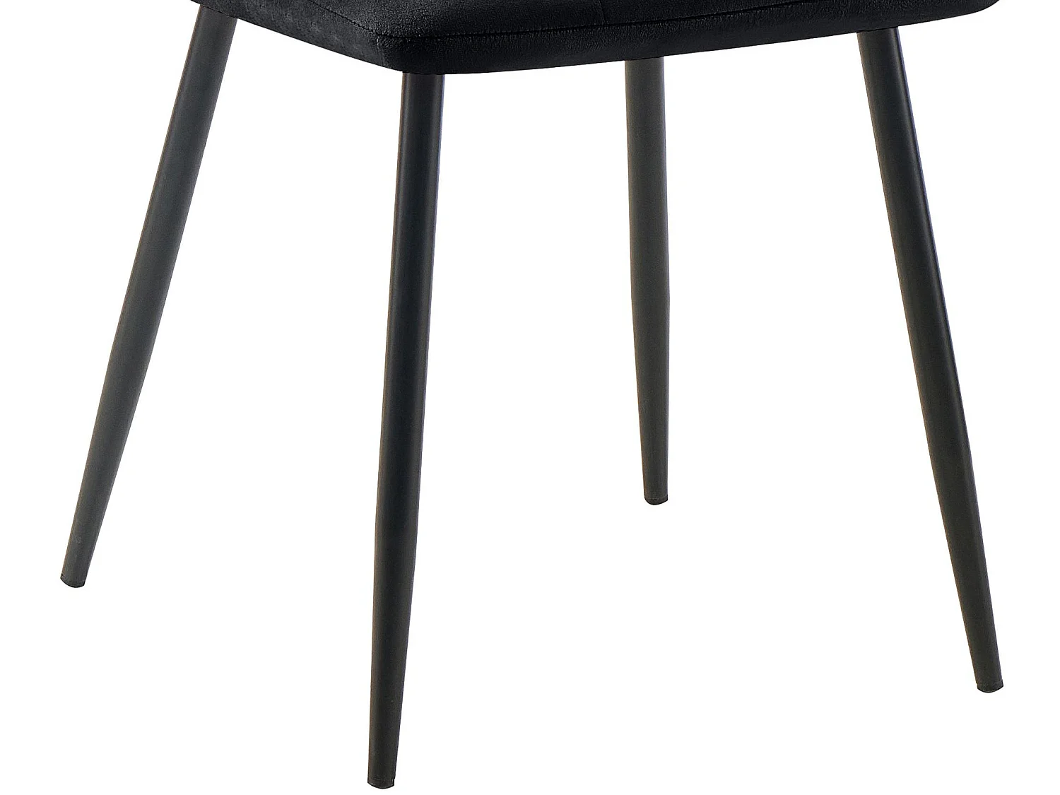 Lot de 4  chaise salle à manger - Velours - Noir - Tilde