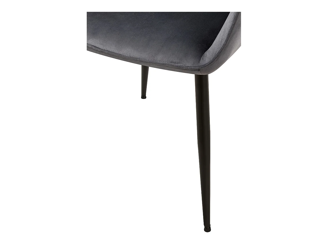 Lot de 2  chaises avec accoudoirs - Velours - Gris foncé - Vessa