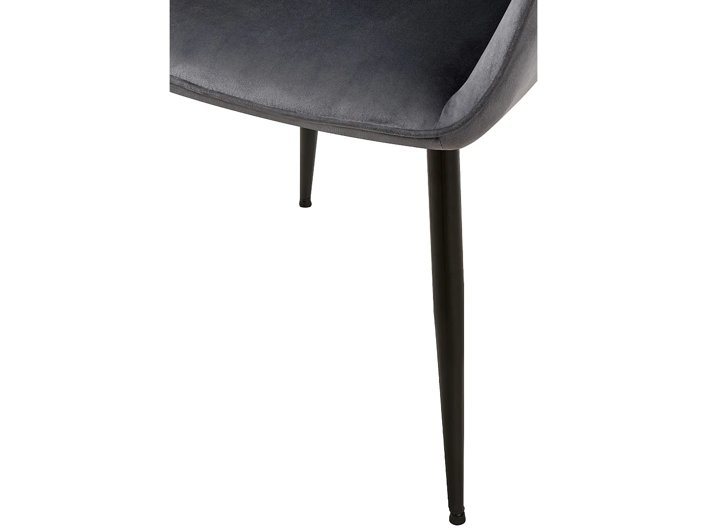 Lot de 2  chaises avec accoudoirs - Velours - Gris foncé - Vessa