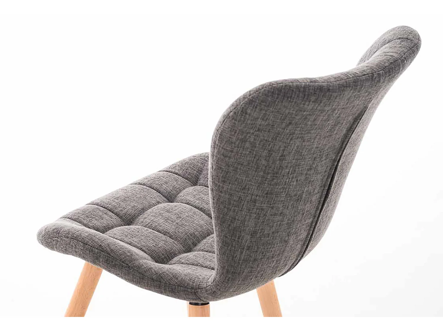 Lot de 4  chaise salle à manger - Tissu - Gris clair - Elda