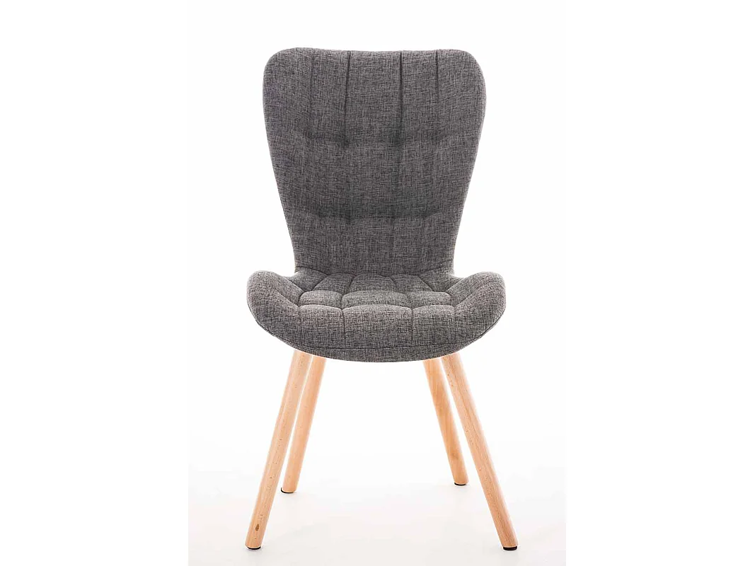 Lot de 4  chaise salle à manger - Tissu - Gris clair - Elda